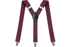 Clundoo Bretelles pour Hommes, Bretelles Homme Vintage 3.5cm, Larges Fort Durables Entièrement Réglables, avec 3 Métal Clips Y Forme pour Homme et Femme