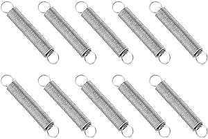 PATIKIL Extension Spring, 10pcs Wire Diameter 0.4mm, OD 4mm, Free Length 25mm 304 Stainless Steel Dual Hook Tension Springs for Lawn Tractor Home Repairs DIY, Silver