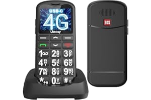 Tosaju 4G Feature Phone Unlocked Senior Mobile Phone Big Button Phone for Elderly Simple Basic Unlocked Sim Free Easy to Use Feature Mobile Phone LCD Display SOS Button 1000 mAh Battery Black