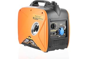 MELVER Inverter Generador de Corriente 3500W Generador de Corriente Gasolina 4 Tiempos Detector Monofásico Portátil