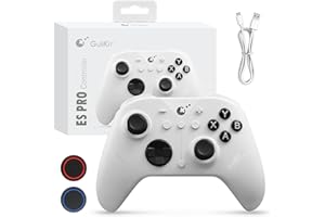 GuliKit ES PRO Manette Sans Fil pour PC Switch 1/2 Android – La manette la plus Rapide avec une Latence de 3,25 ms, Des Joysticks TMR, une Autonomie de 30 Heures et une Fonction de Réveil (Blanc)