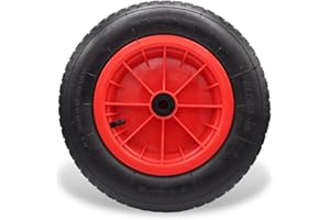 MxMan 14" Pneumatic Wheelbarrow Tyre 3.50-8 - Wheelbarrow Wheel Replacement, Heavy Duty Replacement Tyre for Sack Trolley/Barrow and Truck with Big Load Capacity Axel Bore: 1/2" (13mm)