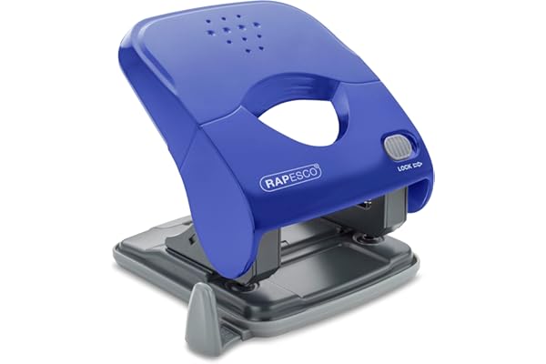 Rapesco 1542 X5-40ps Perforatrice 2 Trous à Moins d'Effort, Capacité de 40 Feuilles, Bleu