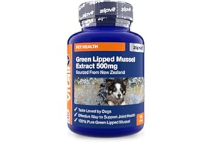 ZIPVIT Green Lipped Mussel for Dogs, 500mg. 120 Tablets. Formulated for Your Dogs Health and Vitality.