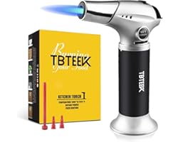 TBTeek Blow Torch, Fit All Tanks Kitchen Blow Torch with Safety Lock & Adjustable Flame for Cooking, BBQ, Baking, Brulee, Cre