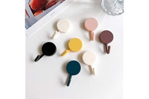 None/Brand 8pcs Self Adhesive Hooks Wall Key Hooks Holder Heavy Duty Self Adhesive Hooks Stocking Holder for Home Kitchen Bathroom Office Door(7 Colors)