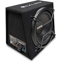 Caliber Car Speaker Set - Car subwoofer set with amplifier 500W - Mounting under seat - 100W RMS - Black - 290 x 210 x 72mm