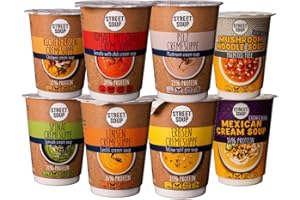 Street Soup Probierset (8 Sorten) | Vegane Protein Instant Suppe aus 100% natürlichen Zutaten | Low Carb, ohne Geschmacksverstärker | Für alle, die echten Geschmack lieben | 8 x 50g
