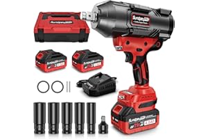 SundpeyPRO 2100N·m Cordless Impact Wrench - 3/4 Inch Brushless High Torque Impact Gun with RSS Mode & 2 x 4000mAh Battery & Fast Charger & Case - 21V Power Impacts Driver for Car Truck Home Heavy Duty
