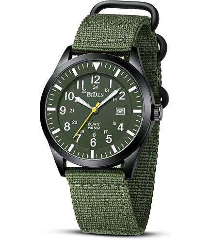 Orologi da uomo in nylon, orologio da polso analogico elettronico a 4 colori Orologio da polso militare con cinturino in nylon tondo(1