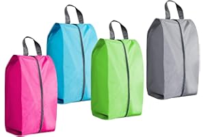 ULAWELLOR 4 Pezzi Sacca Scarpe,Borsa per Scarpe da Viaggio,Sacchetti Scarpe Impermeabile e Antipolvere,Borsa per Scarpe con Cerniera per Scarpe,Vestiti,Trucco,Portatile Accessori Viaggio