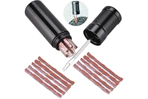 punwey Kit de réparation pour Roues, Kit de Réparation de Crevaison de Pneu Tubeless, Comprenant 10 Bandes de Caoutchouc et Un alésoir Anti Crevaison, Kit D'outils Tubeless pour pneus de vélo