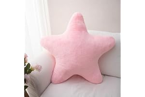 CHAMPRACER Kuschelkissen Kinder Sternkissen, Weiche Flauschige Sternform Zierkissen Sofakissen, Plüsch Kissen Dekokissen für Mädchen & Jungen Zuhause Schlafzimmer Deko (Rosa,18cm)