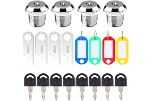 DesertBoy Briefkastenschloss Zylinderschloss 4 Stück unterschiedlich Schrankschloss Möbelschloss 16mm Spindschloss Briefkasten Schlösser Universal mit 8 Schlüsseln und 4 Schlüsseletiketten