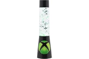PALADONE XBOX Lampe à Liquide Pailletée avec Icônes de Manette Flottantes - Marchandise Officielle Microsoft, Lampe de Nuit Salle de Jeu, Décor de Chambre, Verte