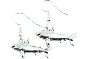 The Funky Barcode SHARK DANGLE EARRINGS Gift Box Available