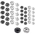 Press Studs Snap Fasteners, 20 Sets Sew on Snap Buttons Fastener Metal Snaps Button Kit for Clothing Sewing Craft Handbag 12mm 8.5mm