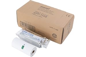 Celion UPP-110S - Película térmica de video tipo I, color blanco y negro, 10 rollos/bx, repuesto para Upp-110s, 110 mm x 20 m (10 rollos), blanco, negro