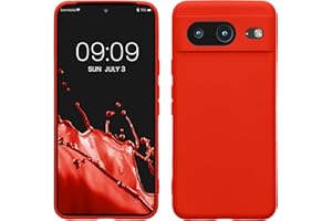 kwmobile Carcasa Compatible con Google Pixel 8 Funda - Bordes elevados anticaídas - Case de TPU y Silicona con Interior de Microfibra - Naranja Mandarina