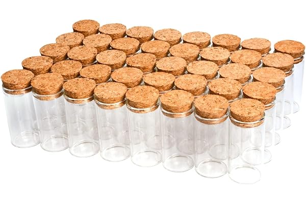 YFZYT 40 små glasburkar 25 ml små glasflaskor bröllop | Set med glasrör för bröllop med korkar som present till bröllopsinbjudningar, festdekoration