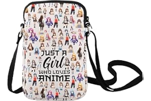 LEVLO Borsa a tracolla per fan degli anime regalo per amanti dell'anime Just A Girl Who Really Loves Borsa a tracolla Anime Cartone animato Anime Merch