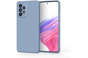 Yisica Funda para Samsung Galaxy A53 5G, Funda de Silicona con Diseño Especial de Borde Recto, Protección Completa para Samsung A53 5G, Gris Lavanda