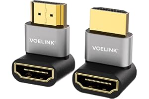 VCELINK Adapter HDMI pod kątem prostym 8K, złącze HDMI 90 i 270 stopni, męski na żeński adapter HDMI 2.1, pozłacany, obsługa 8K przy 60 Hz, 4K przy 120 Hz do telewizora, laptopa, monitora, odtwarzacza
