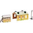 Hornby R8231 OO Gauge Building Extension Pack 5, Model Train Accessories For Adding Scenery & Buildings To 00 Gauge Model Railway, Includes: Engine Shed, Signal & Box Distant Signal - 1:76 Scale