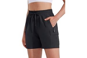 MASKERT Wanderhose Damen Kurz Outdoor Sports Shorts Laufshort Stretch Sporthose Laufhosen Sommer Kurze Cargohose Wandershorts mit Taschen