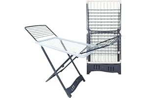 SICIGNANO CASALINGHI INGROSSO CASALINGHI ARREDO GIARDINO HOTELLERIE Sicignano | Stendino Pieghevole Antiscivolo con Ruote Aladino, 20 metri di Stenditura, 100% Resina, con Gancio Sicurezza, Made in Italy