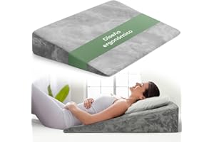 Well B4 Cojín cuña ergonómico para Cama y sofá, Almohada cuña [con 2 Zonas de reclinación], cojin Espalda, cómoda Almohada antirreflujo y cojín de Lectura para elevación del sueño o como Respaldo