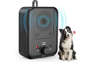 SUUWEE Anti Barking Device, 3 Levels Dog Barking Deterrent Devices,33 FT Automatic Ultrasonic Dog Barking Control Devices - Rechargeable Stop Deterrent Stop Small Large Dogs Barking.