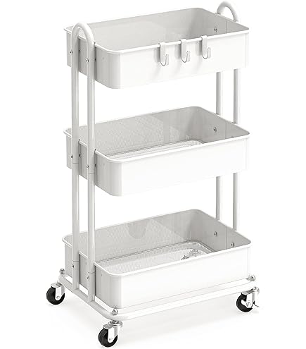 Finnhomy 3 Tier Heavy Duty Commercial Grade Utility Cart, Wire Rolling - View #4
