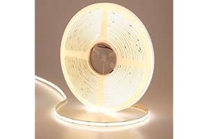GOMING 24V 15M COB Striscia LED Bianco Naturale 4000K CRI 93+ Alta Densità 384LED/M Senza Punti Luce Alta Luminosità 11000lm Non Impermeabile IP20 Luci LED per Soggiorno Natale Bar(Solo Striscia)