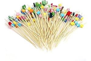 ANRBB 100 Pinchos de Cóctel, Brochetas de Aperitivos de 12 cm, Pinchos de Frutas, Adecuados para Bares, Fiestas, Carnavales, Aptos para Parrillas, Pinchos de Frutas, Decoraciones de Cóctel