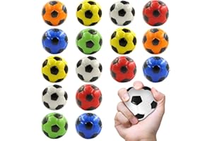 YCAAEO 16 Pièces Mini Ballon Football, Balles en Mousse Foot, Balle Anti-Stress, Mini Ballons de Sport en Mousse, Jouets Anti-Stress pour Enfants et Adultes