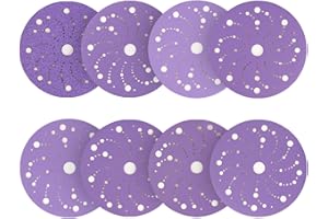 FASTPLUS 150mm Sanding Discs 50PCS Clean Sanding Discs, 120 Grit Multi-Hole Hook and Loop Sanding Disc, Long lasting, Virtually Dust-Fee for Auto body, Wood and Metal Sanding