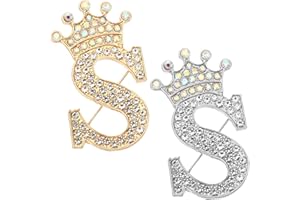 PATIKIL Brief Broschen Pins, Initial Strass Alphabet Brief Reversnadeln für Damen Anzüge Kleid Mantel Kleidung Handwerk