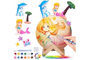 ONLYFUN Bastelset Kinder Mondlicht, Meerjungfrau Geschenke Mädchen, DIY Meerjungfrau Geburtstag Deko Garten Nachtlicht, Basteln für Mädchen 6 7 8 9 10 11 12 jahre