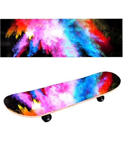 Bande Grip PVC Skateboard Anti-Dérapante Szdc88 - Perforée Sans Bulles, Adhésif Ultra Fort (Noir/Rouge)