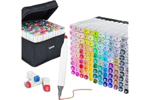 Octirst 120 Colours Alcohol Markers, Colouring Pens Set for Adults Artists, Dual Tips Chisel & Fine Drawing Markers, Marker Pens for Painting Doodling,Calligraphy Manga Carrying Case Gift Idea