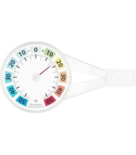 Sporgo 8 Stück Fensterthermometer – Selbstklebende Analog-Thermometer Für Draußen, Weiß Und Wetterfest
