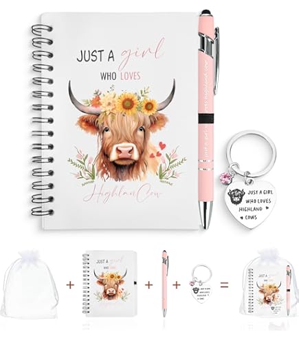 Puckator Highland Coo Plush Notebook With Pouch & Mini Notebook