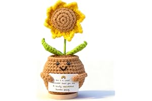 iewrtcin Positive Sunflower Doll Crochet with Card - This is A Little Reminder - Appreciation Gift for Coworker, Best Friend, Teacher, Sister, Mom - Christmas, Birthday, Thank You Gift for Women, Men