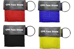 FANGBOJIE 4 Stück Beatmungsmaske Erste Hilfe, CPR Maske Face Shield, Beatmungsmaske Schlüsselanhänger, Beatmungstuch, Feuerwehr Ambubeutel, Tragbarkeit Beatmungsbeutel