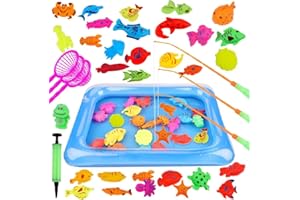 Goldge 42 pieces fishing toy bath toy water play perfect learning game gift for children