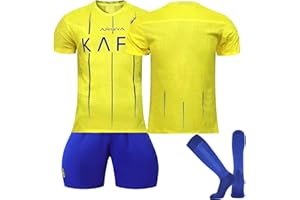 OVERSTEPA Al NASSR Trikot Ronaldo Nr. 7 Trikot für Kinder Fußball Jersey Set Fußballtrikot Football T-Shirt Shorts and Socks Set für Erwachsene und Kinder
