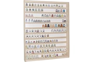 Alsino V75 Vetrina espositiva | 41 x 52 x 5 cm | in Legno di Betulla Non trattato | 11 Ripiani | 2 Ante plexiglass scorrevoli | Modellismo | Collezionismo | Ditali