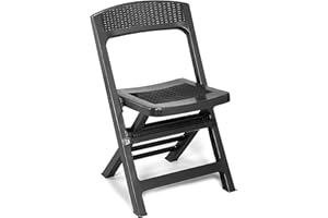 URBN GARDEN Collapsible Outdoor Folding Garden Chair Outdoor Camping Patio Black Lounge Seat (1)