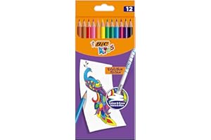 BIC Kids Evolution Illusion Lot de 12 crayons de couleur effaçables